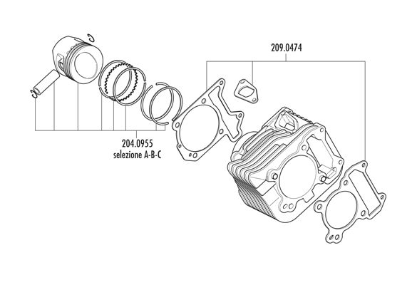 Exploded view Piston - Set joints cylindre (140.0216)
