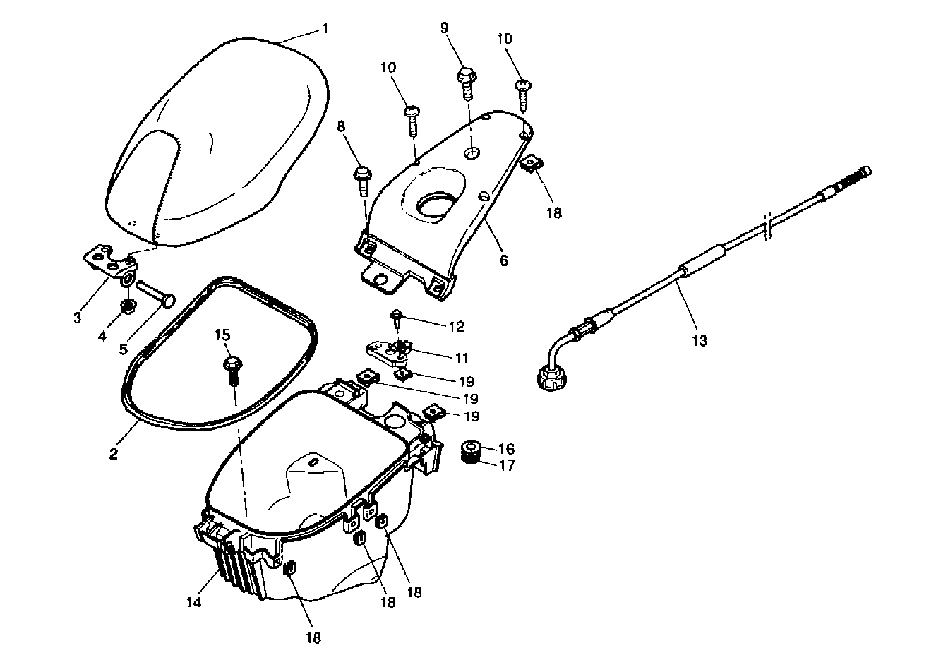 Exploded view Seat - luggage carrier
