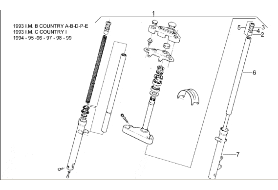 Exploded view Fourche (93-99)