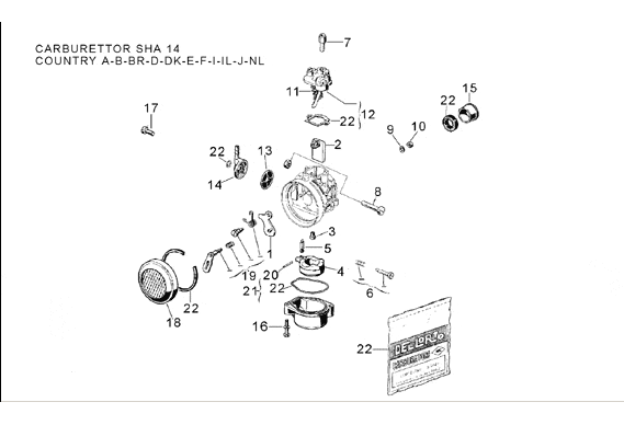 Exploded view Carburation - gasket