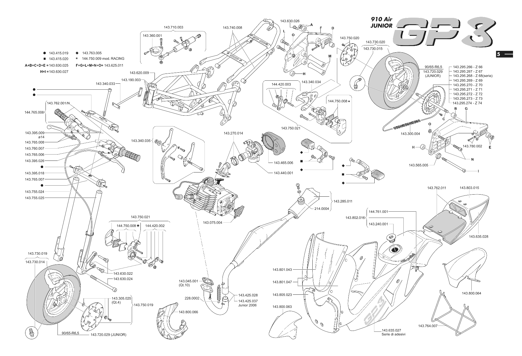 Exploded view Fahrgestell - Motorteile