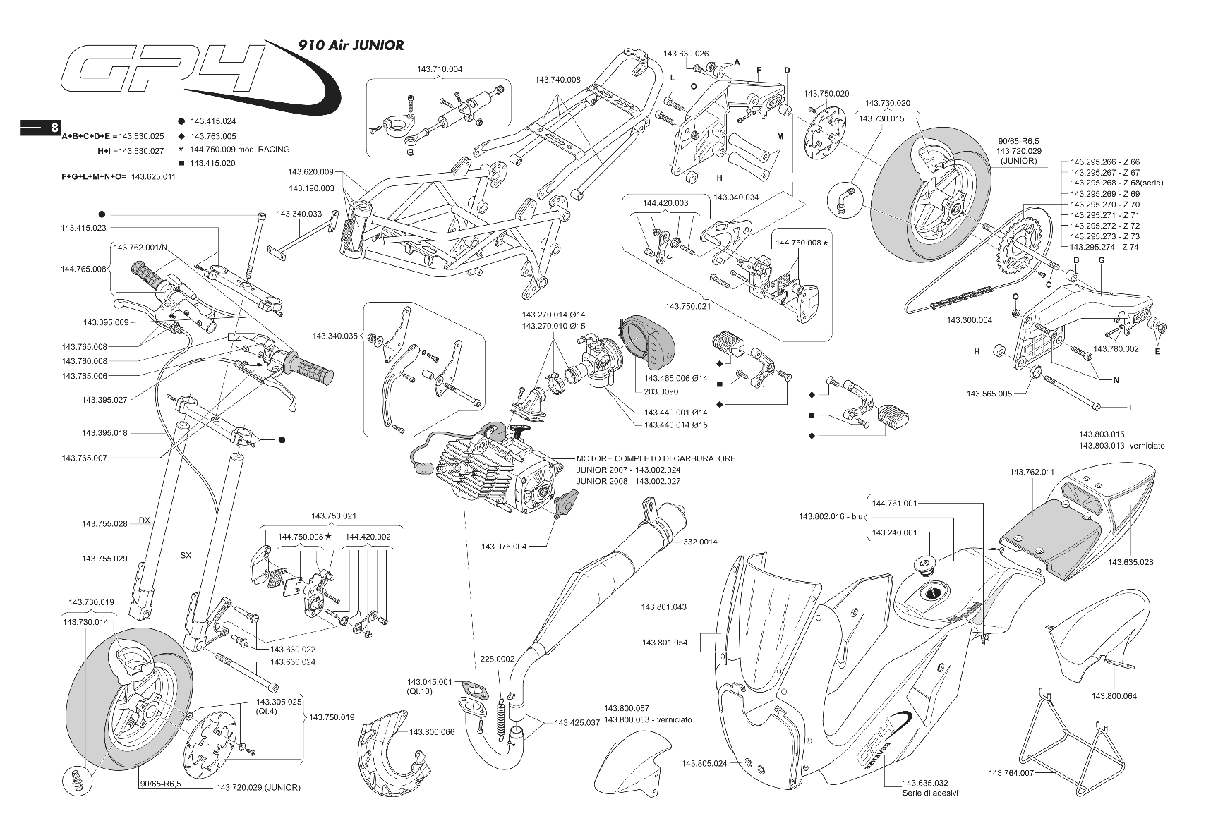 Exploded view Fahrgestell - Motorteile