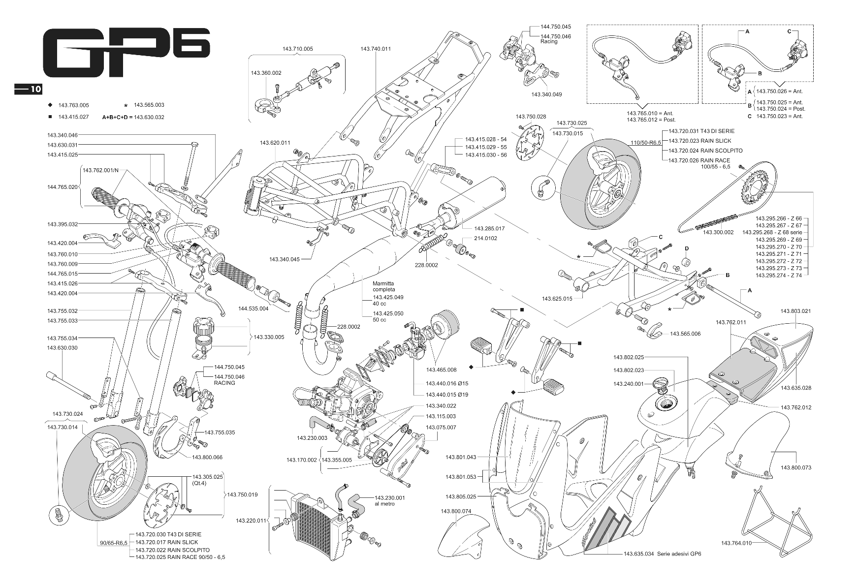 Exploded view Chassis - Motoronderdelen
