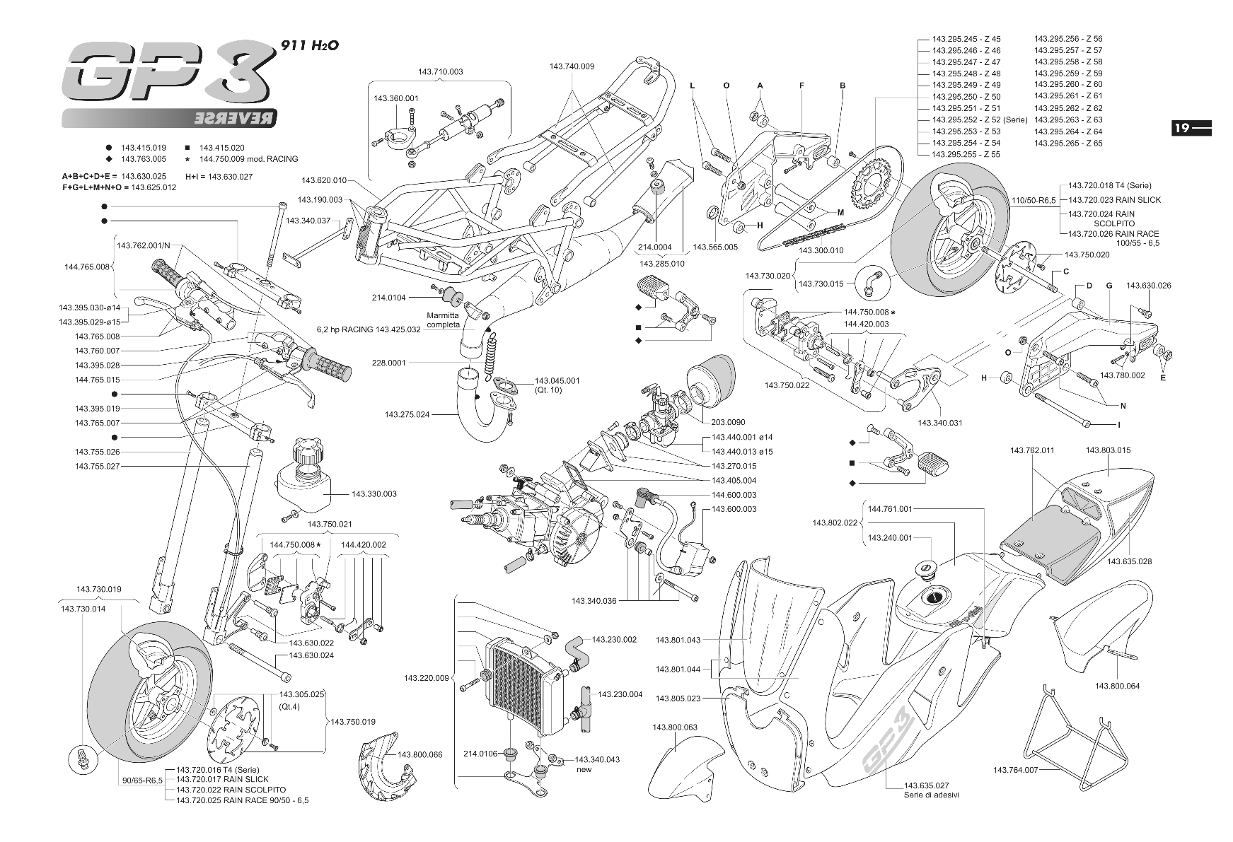 Exploded view Chassis - Motoronderdelen