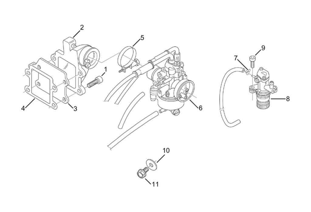 Exploded view Carburettor  - oil pump assy.