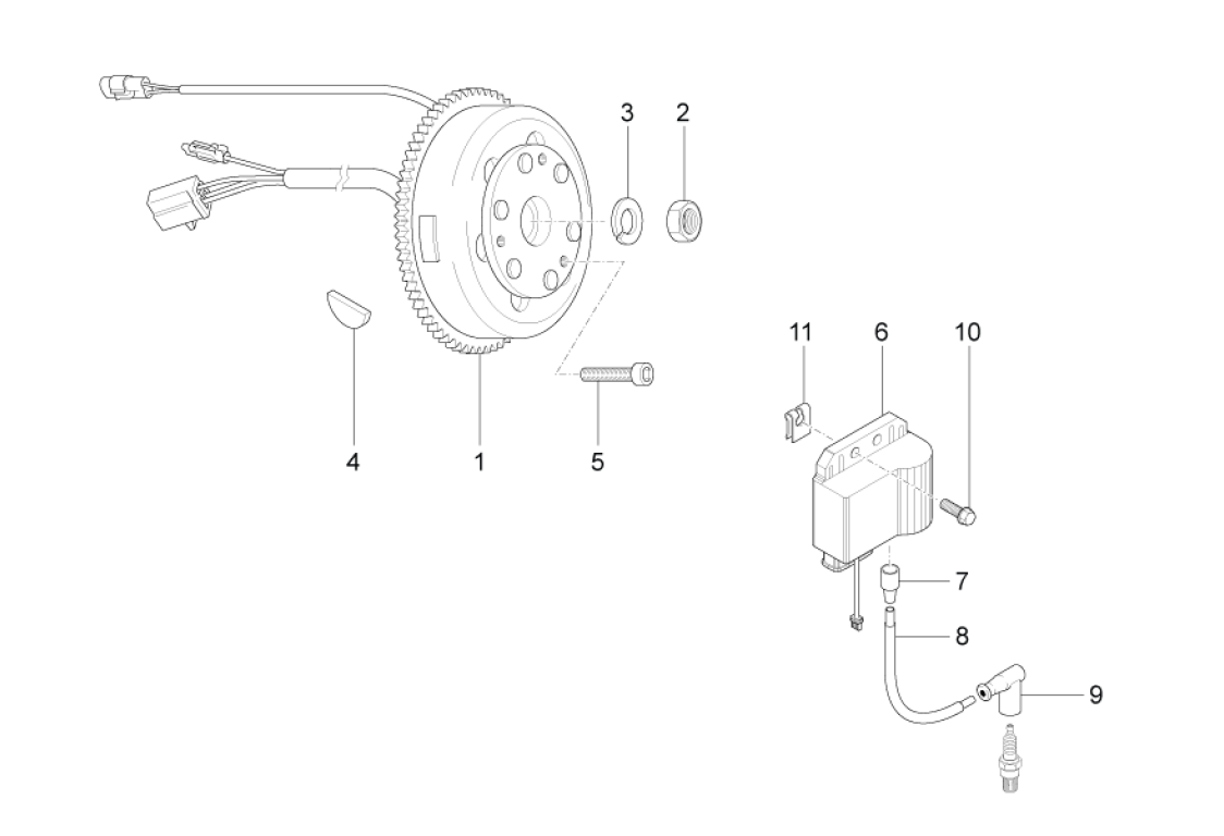 Exploded view Ignition - ignition coil