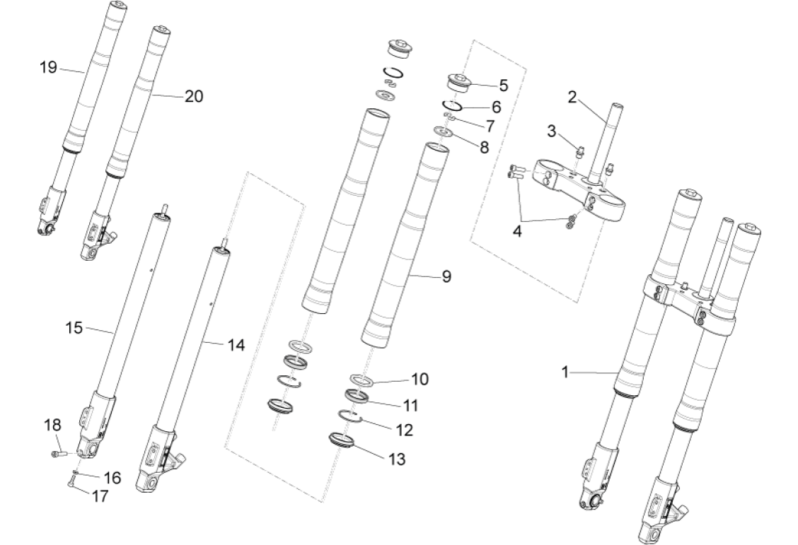 Exploded view Fork (Ming Xing)