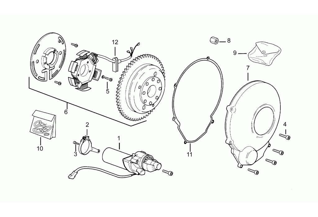Exploded view Ignition - water pump