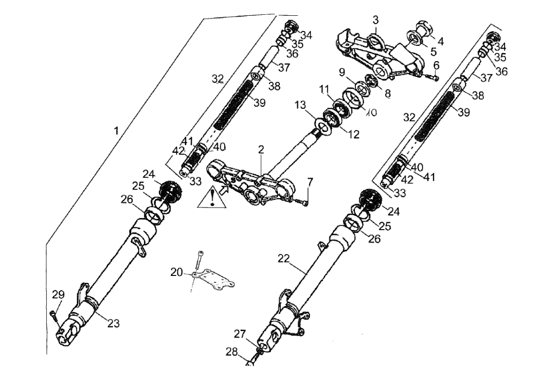 Exploded view Gabel (Showa)