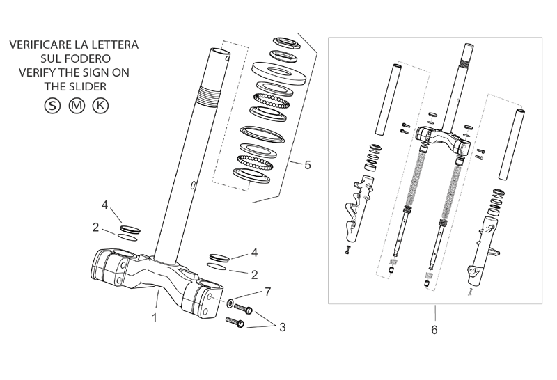 Exploded view Fork 