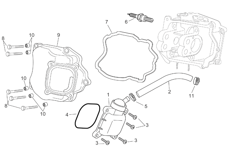Exploded view Oil breather valve