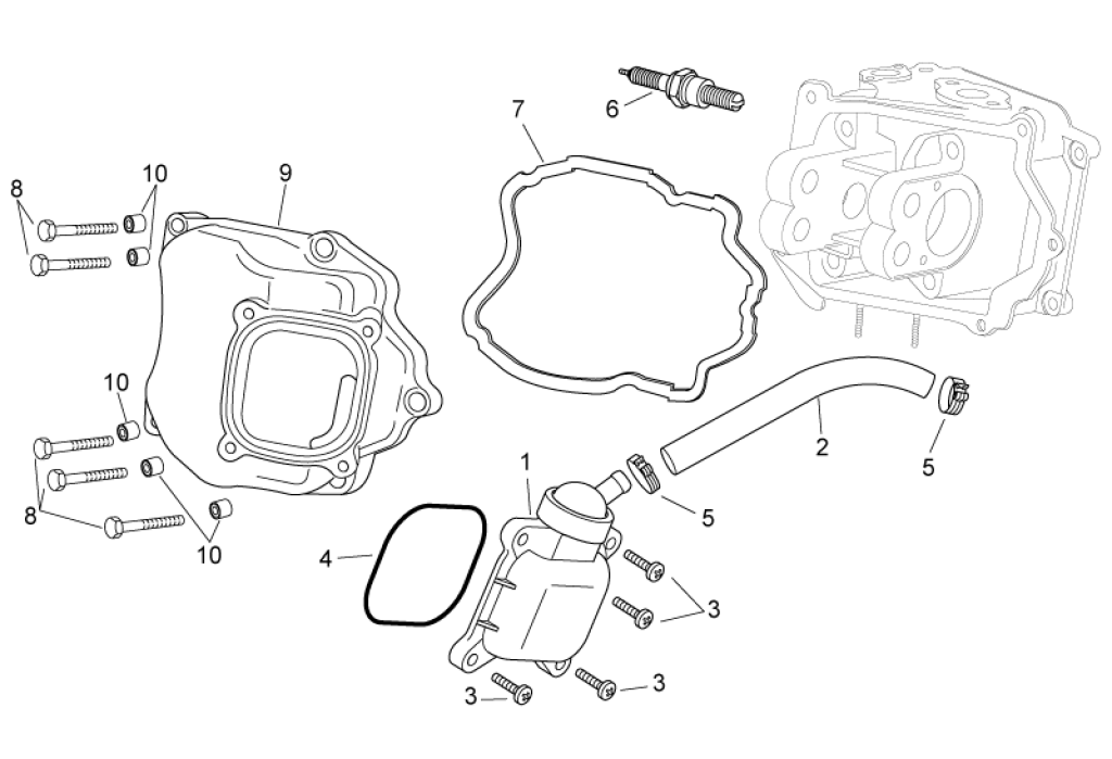 Exploded view Oil breather valve