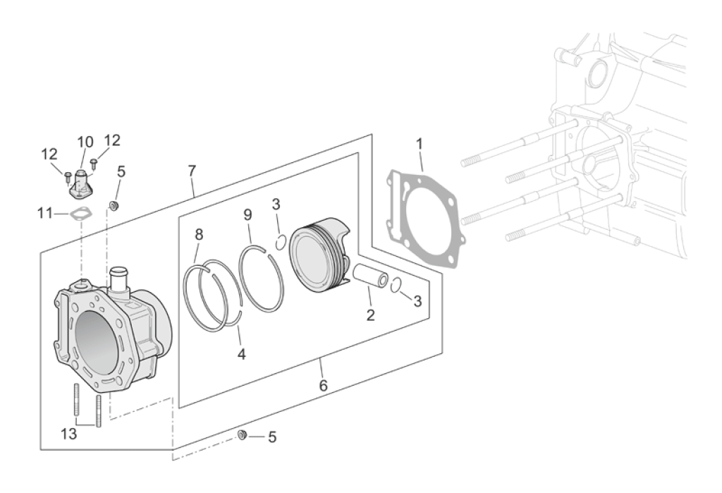 Exploded view Cylinder
