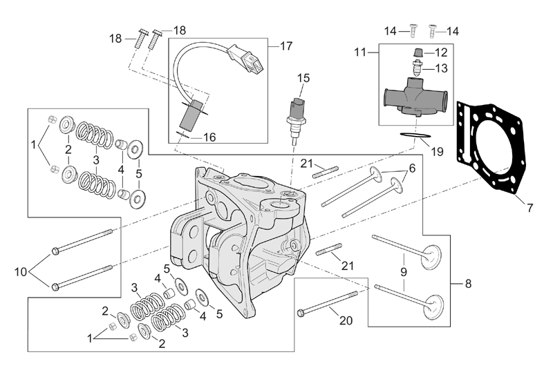 Exploded view Cilinderkop