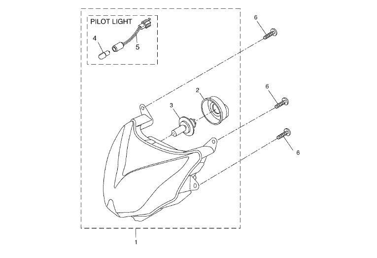 Exploded view Koplamp - knipperlicht voor