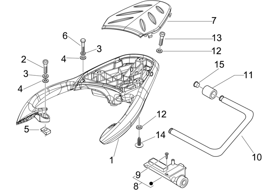 Exploded view Rear carrier rear