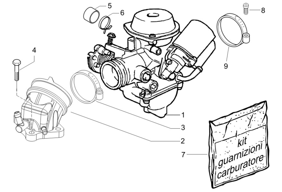 Exploded view Carburatore
