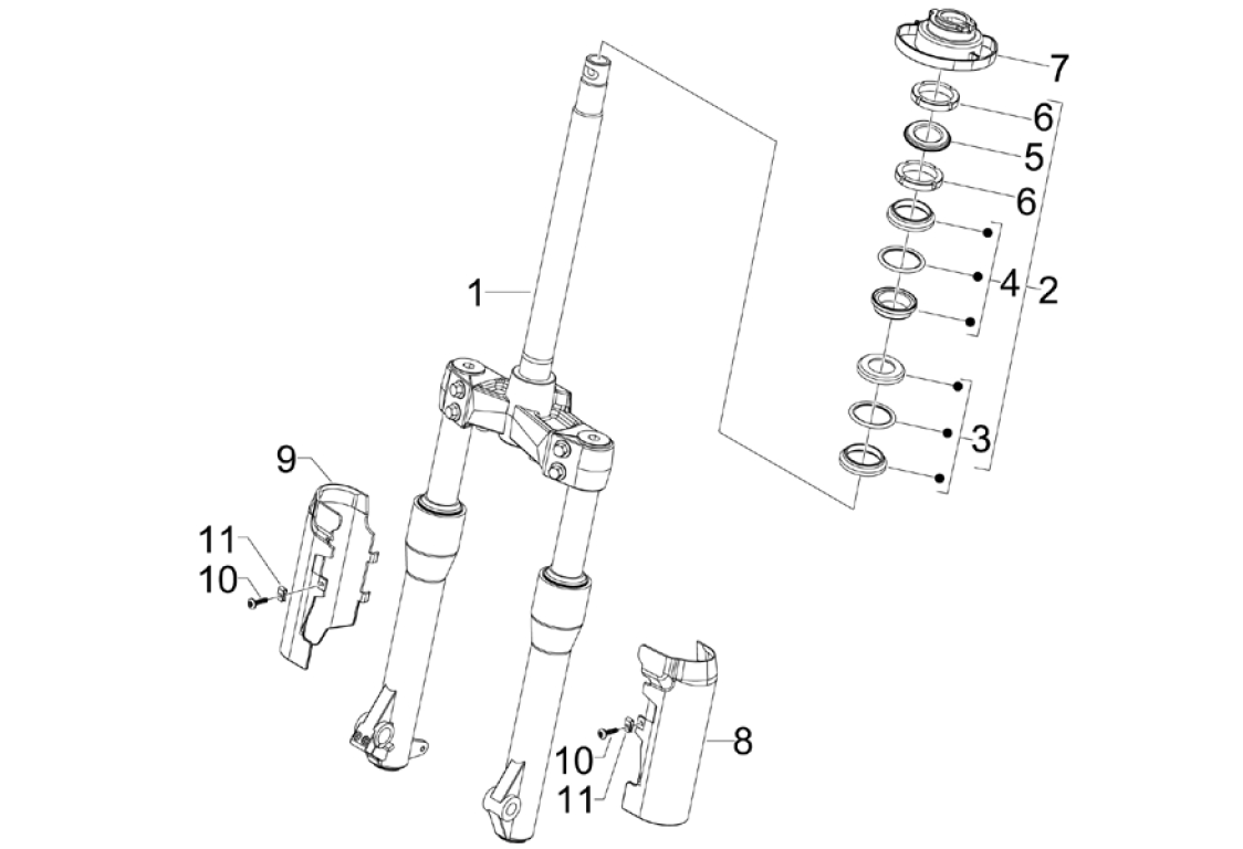 Exploded view Fork