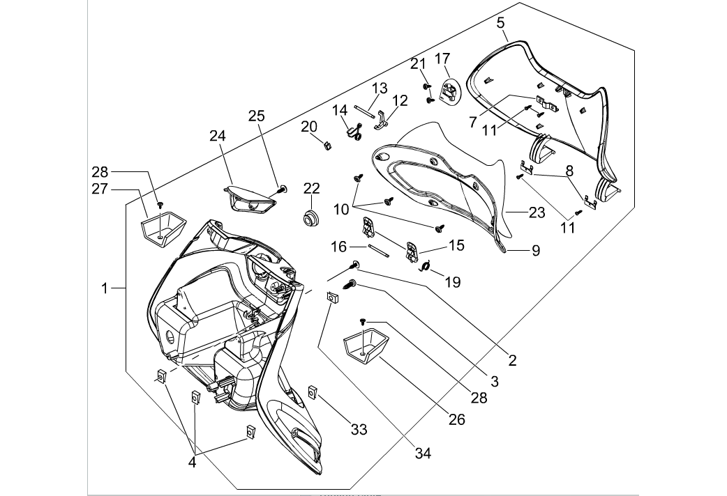 Exploded view Interior cover