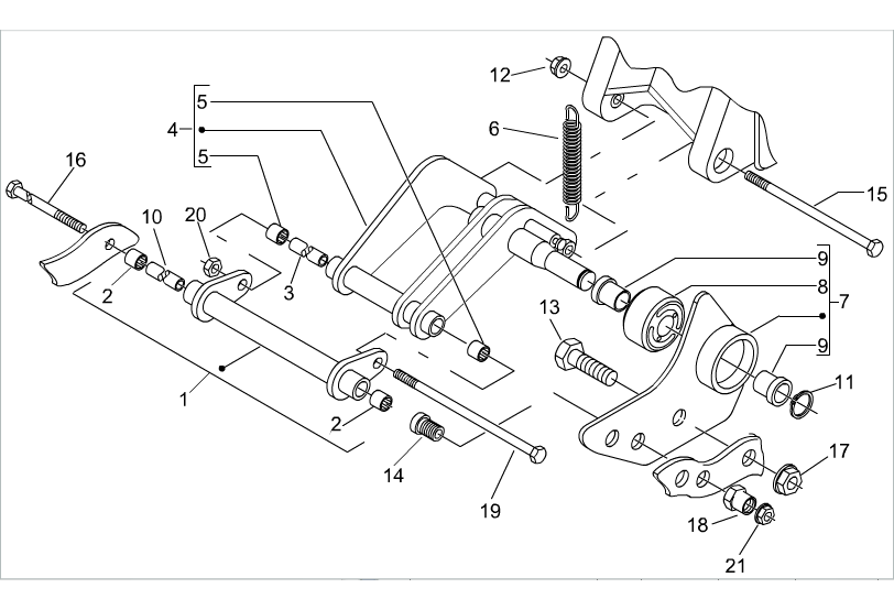 Exploded view Swingarm 