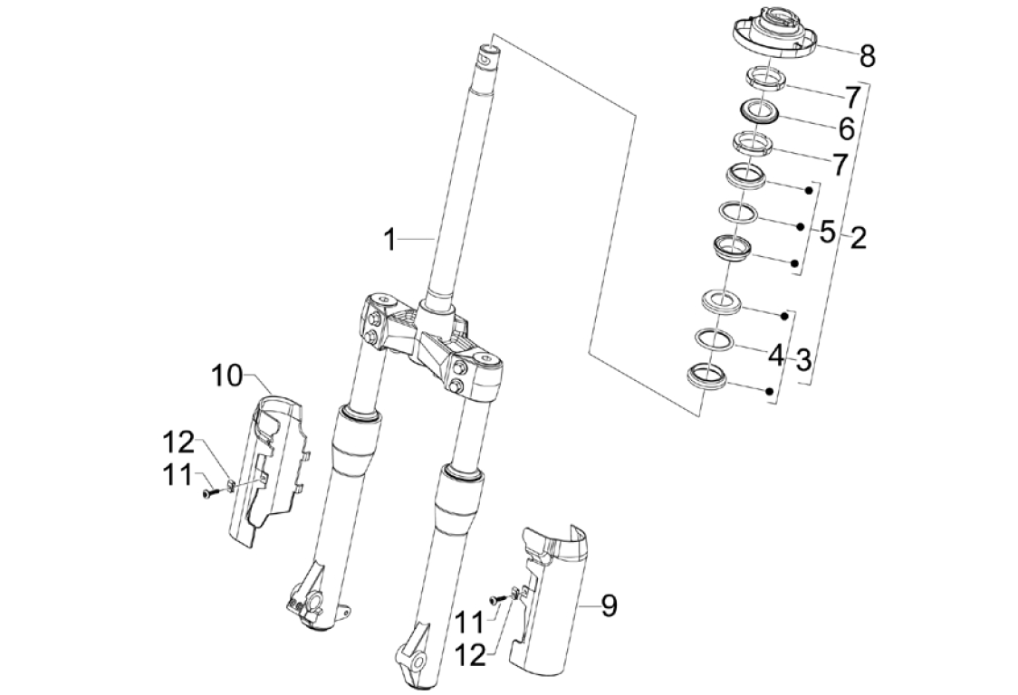 Exploded view Fourche