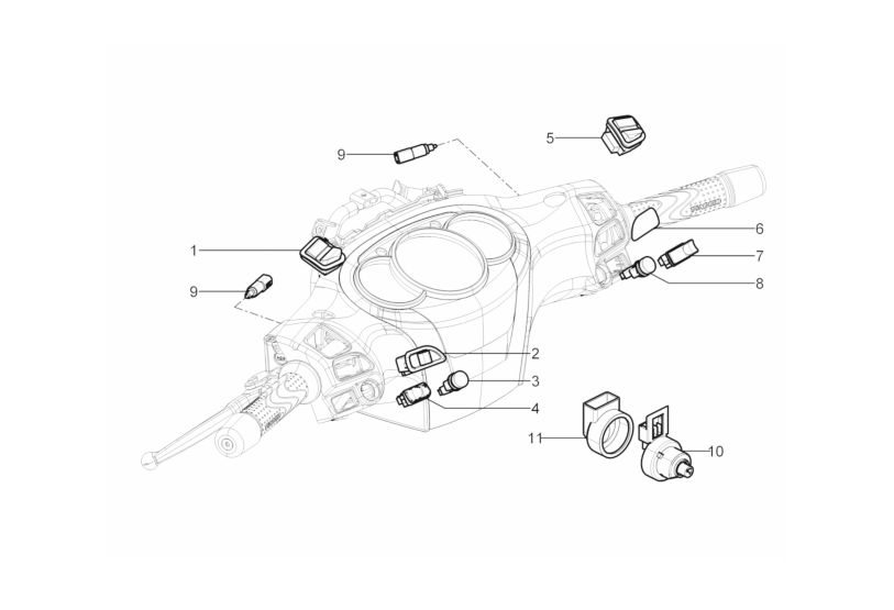 Exploded view Commutateur
