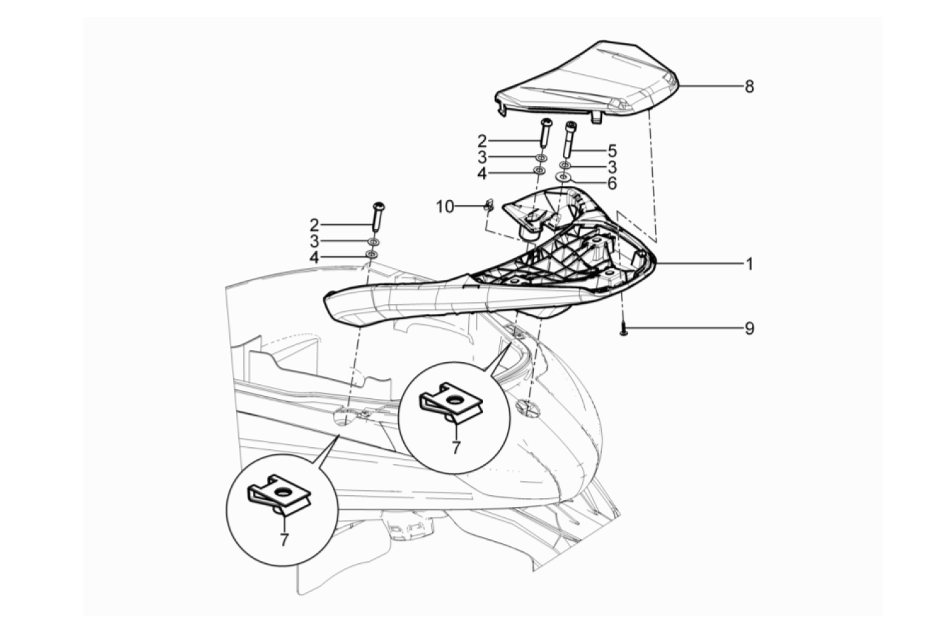 Exploded view Porte bagages