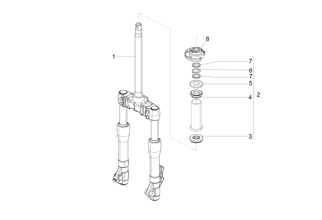 Exploded view Stelo forcella