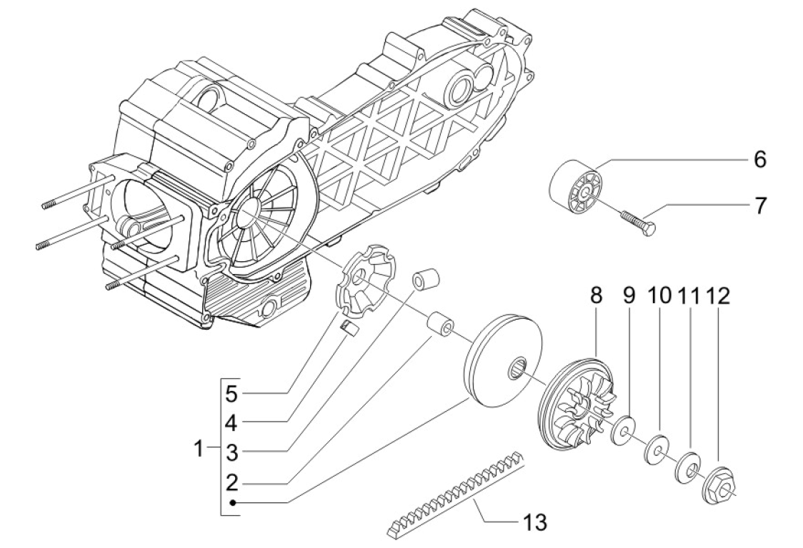 Exploded view Variateur