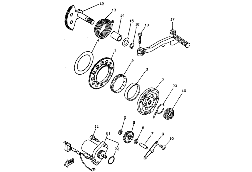 Exploded view Startsysteem
