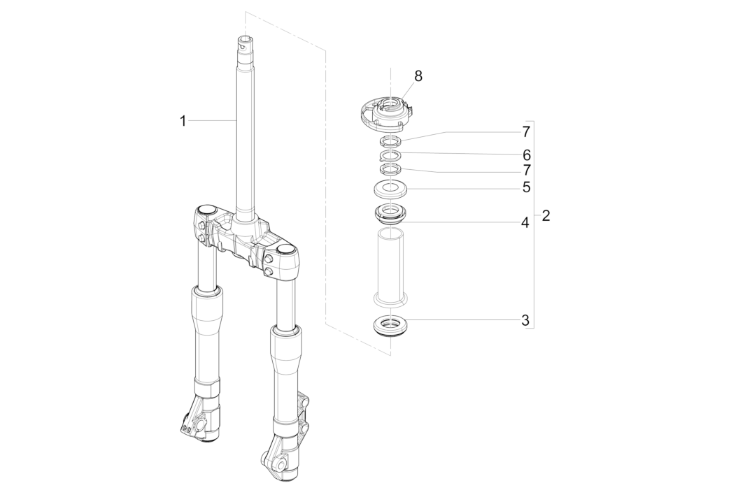 Exploded view Stelo forcella