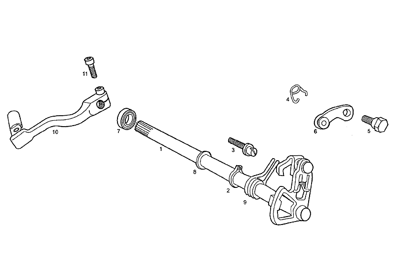 Exploded view Pedal cambio
