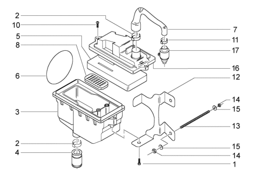 Exploded view Secondary air box