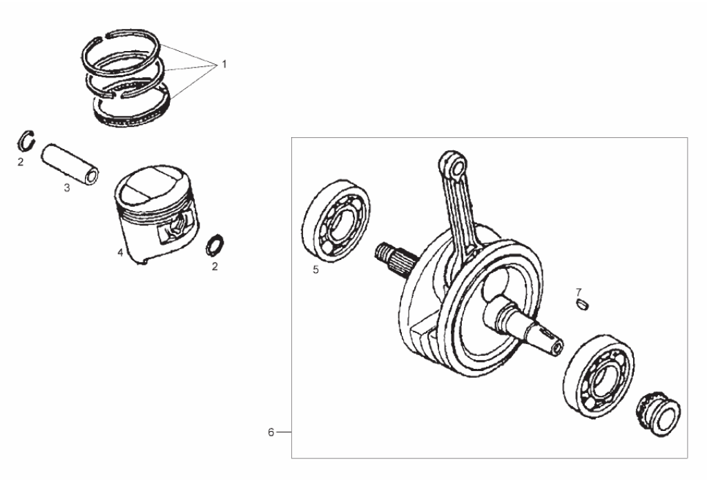 Exploded view Cylinder - piston