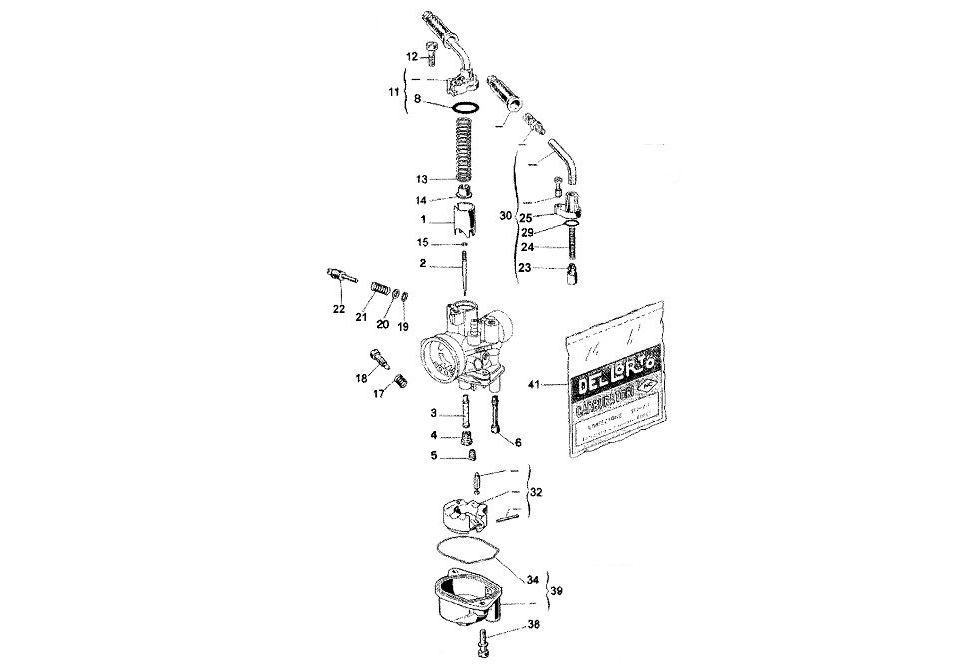 Exploded view Pièces carburateur Dell'orto PHBN 17,5 LS (Cod. 3067)