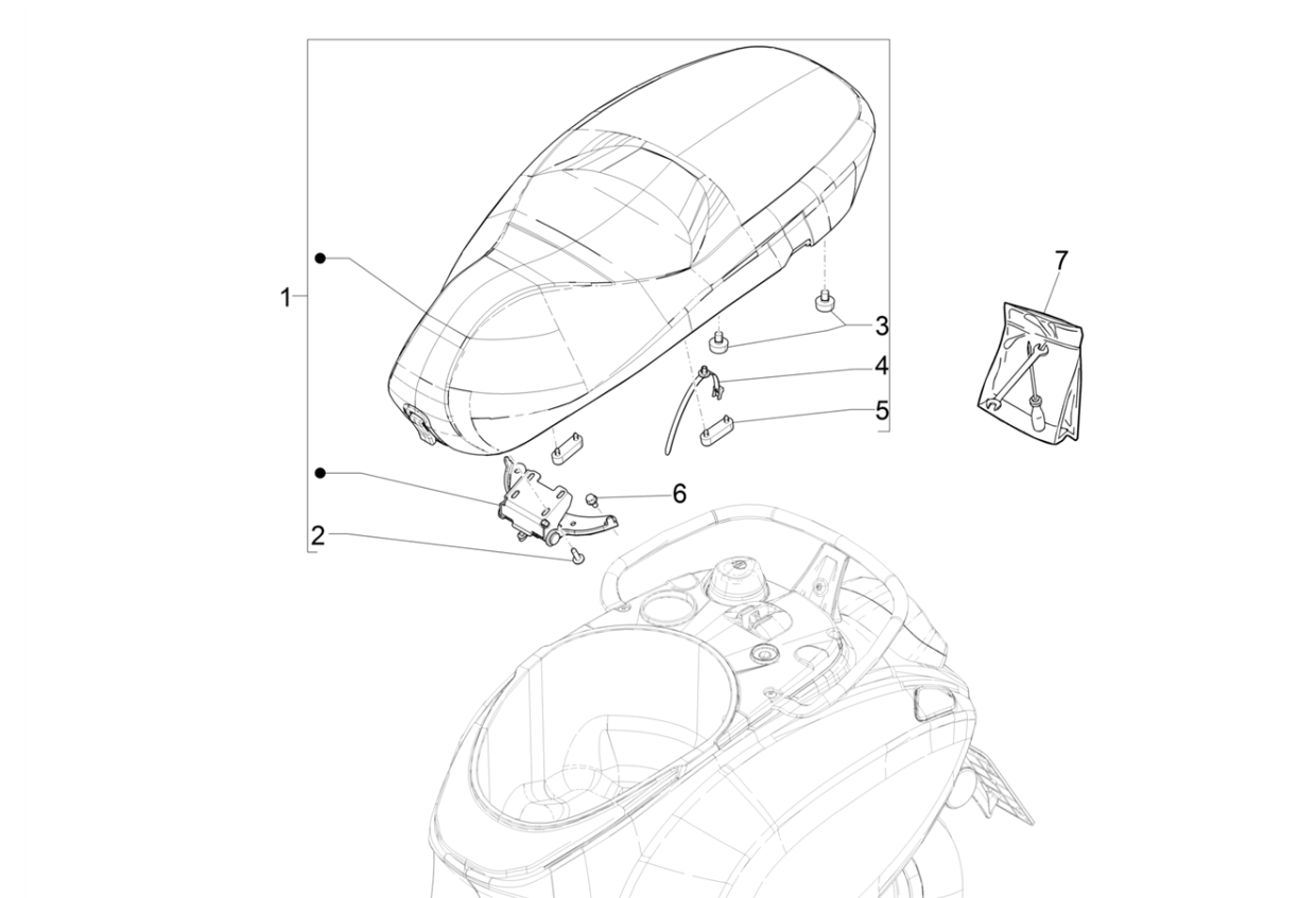 Exploded view Buddyseat