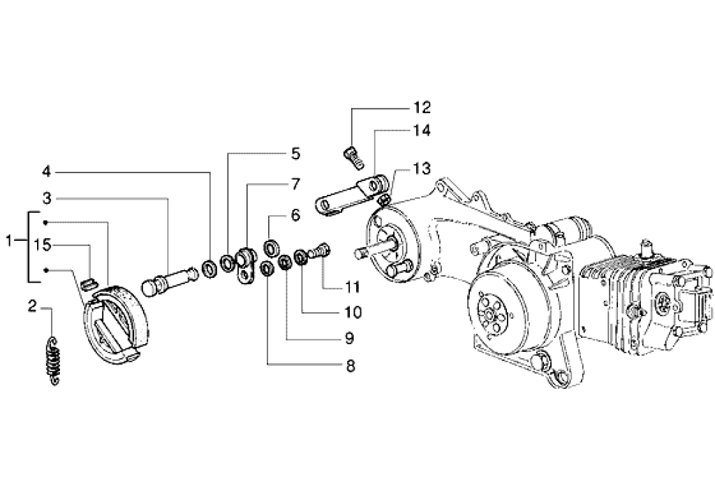 Exploded view Brake shoe