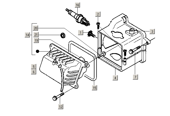 Exploded view Valve Cover
