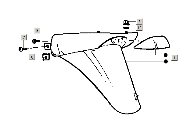 Exploded view Mudguard rear
