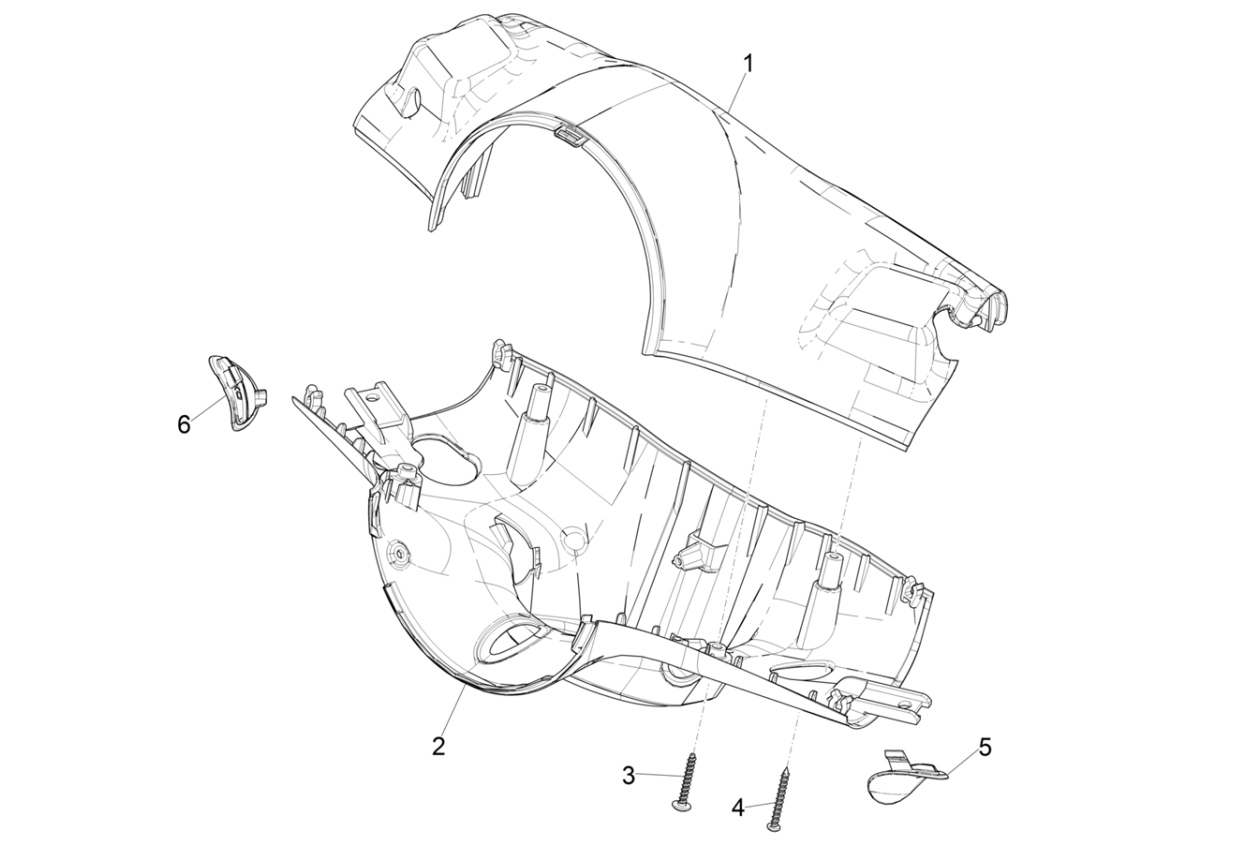 Exploded view Handlebar covers