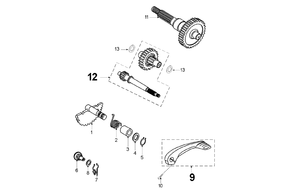 Exploded view Getriebewelle