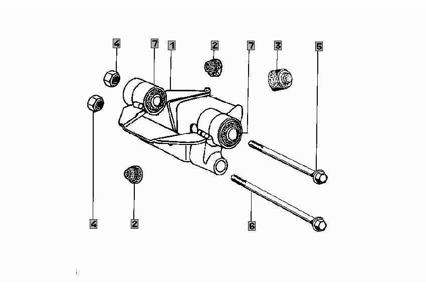 Exploded view Engine Suspension