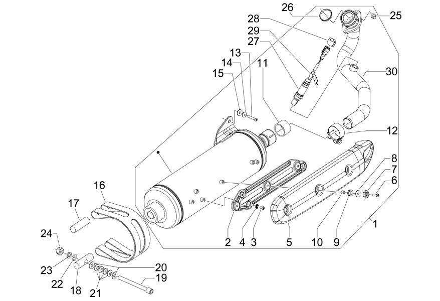 Exploded view Exhaust