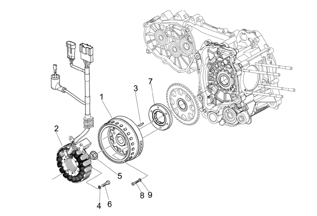 Exploded view Ignition - Water pump