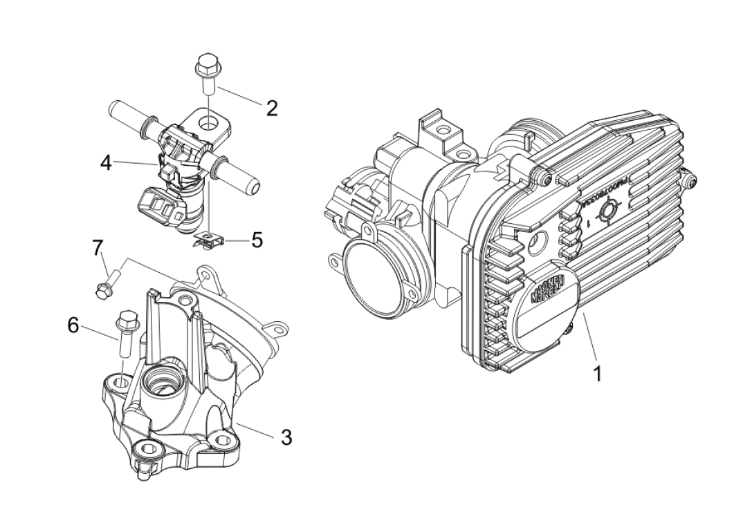 Exploded view Throttle body - Injection