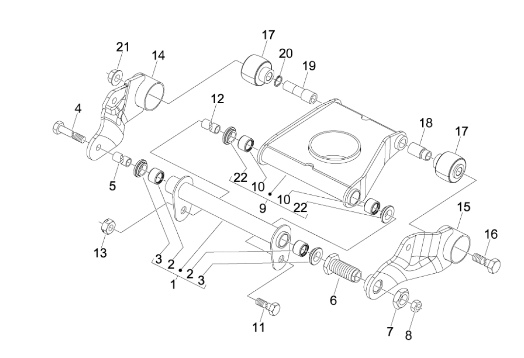 Exploded view Swingarm