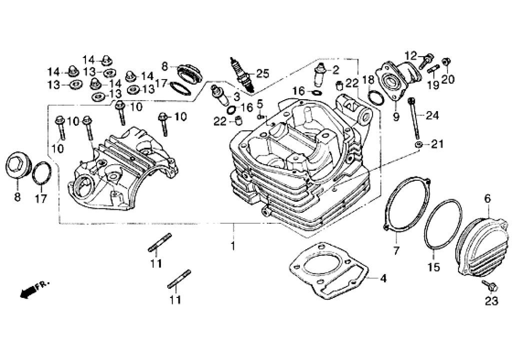 Exploded view Piastra superiore forcella