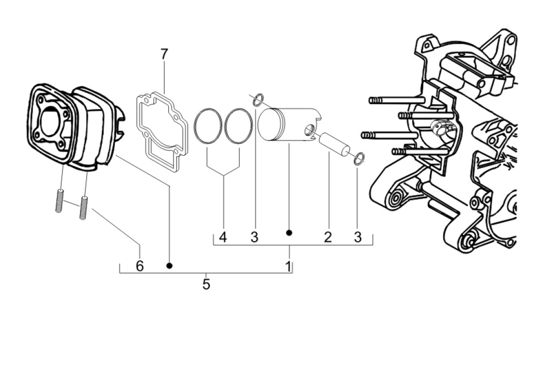 Exploded view Cylindre - Piston