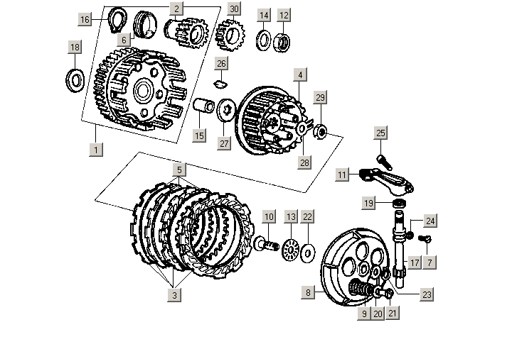 Exploded view Embrague