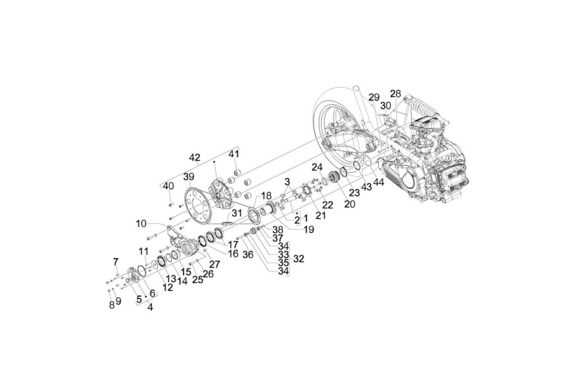 Exploded view Junta universal